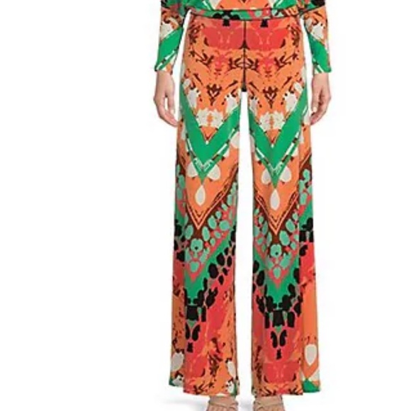 Eva Varro Maxine print Collection, Orange and Green Pants & Tunic coordinate - Picture 3 of 11